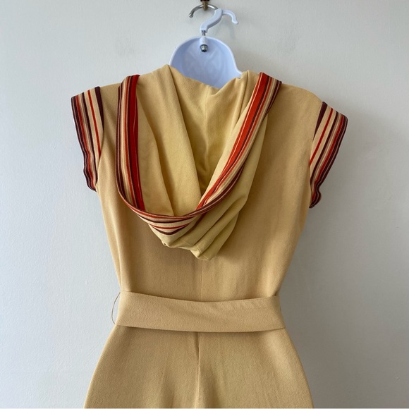 Vintage NuPhase wide leg hooded jumpsuit with tie belt - Picture 6 of 11